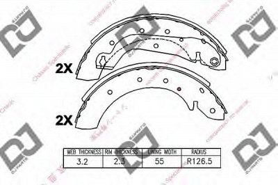 DJ PARTS bs1143 -  Комплект тормозных колодок